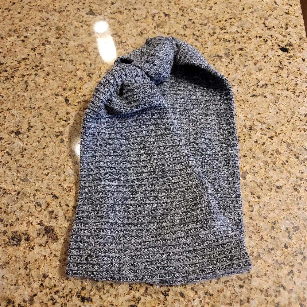 Gray headband rib knit super stretch thick wrap style knotted